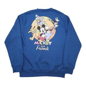 Disney Mickey & Friends Blue Crewneck Sweatshirt M 60% Cotton 40% Polyester